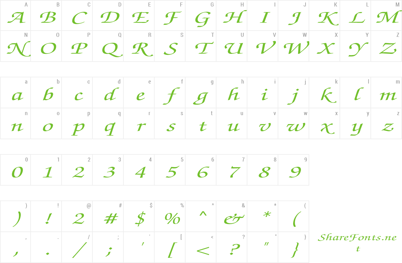 Font ZapfChancery-MediumItalic Ex preview